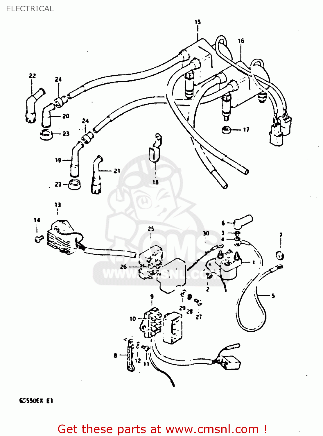 Suzuki GS550 1981 (X) GENERAL EXPORT (E01) ELECTRICAL - buy original ELECTRICAL spares online