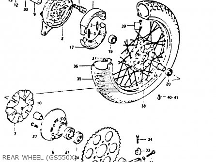 Suzuki GS550 1981 (X) GENERAL EXPORT (E01) parts lists and schematics