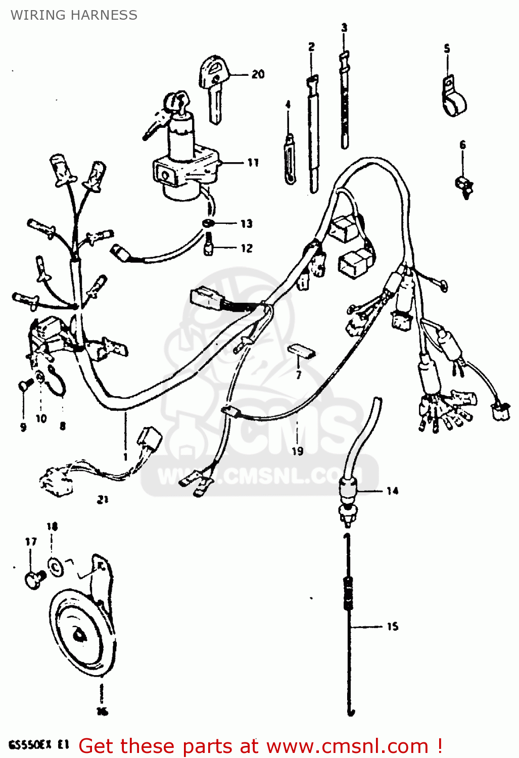 Suzuki GS550 1981 (X) GENERAL EXPORT (E01) WIRING HARNESS - buy ...