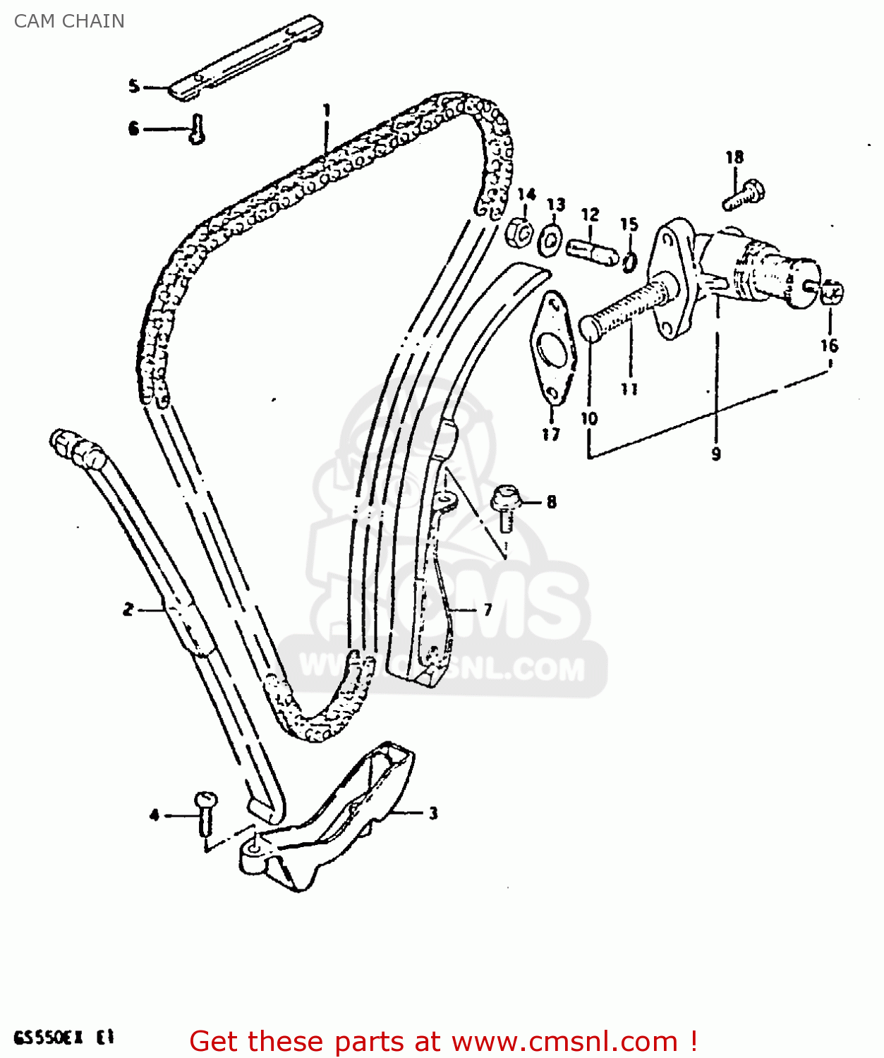 CAM CHAIN GS550 1981 (X) GENERAL EXPORT (E01)