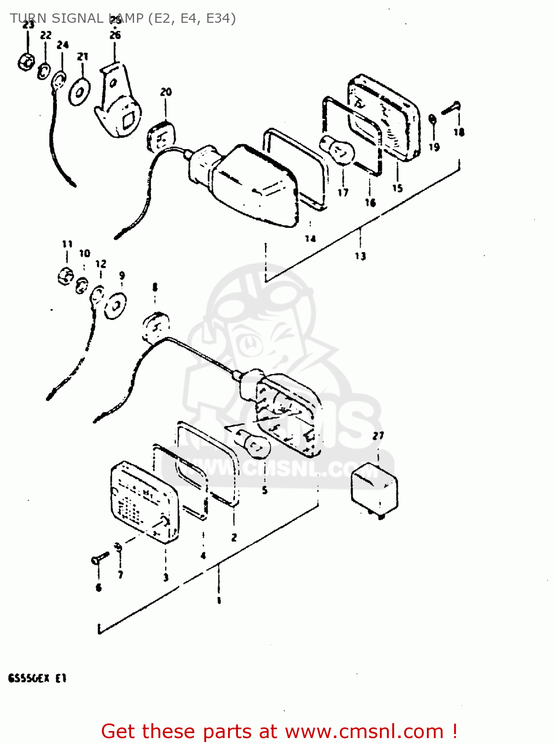 TURN SIGNAL LAMP (E2, E4, E34) GS550 1981 (X) GENERAL EXPORT (E01)