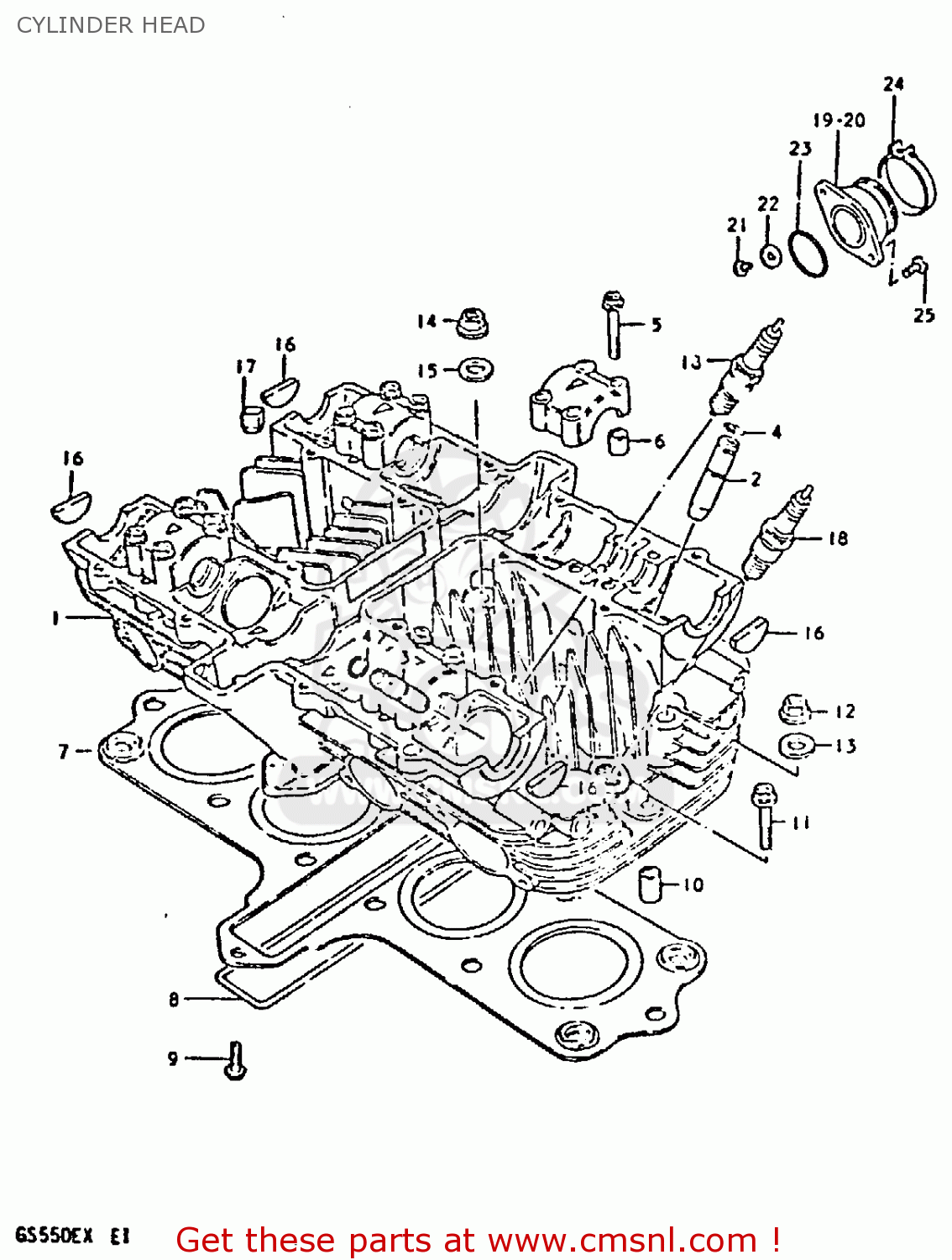 CYLINDER HEAD GS550 1981 (X) GENERAL EXPORT (E01)