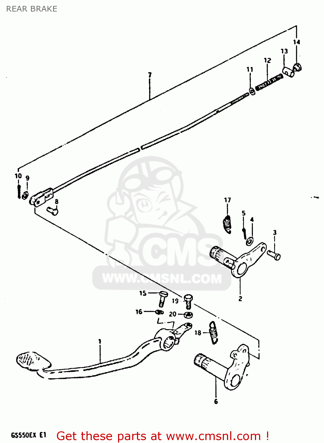 REAR BRAKE GS550 1981 (X) GENERAL EXPORT (E01)