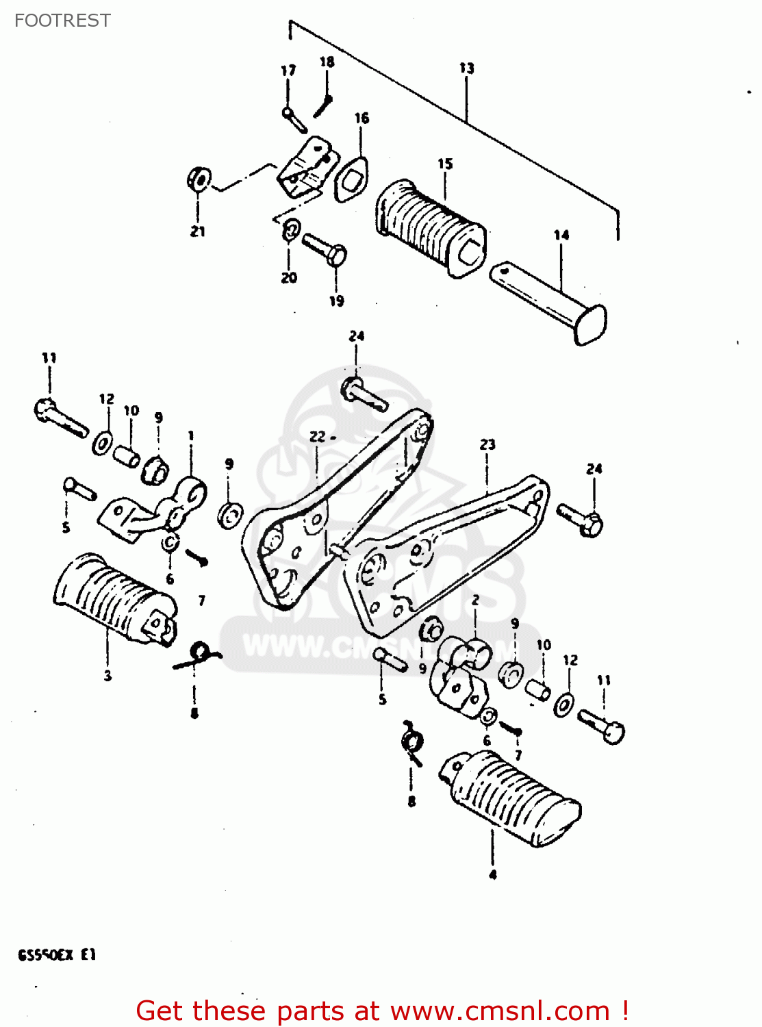 FOOTREST GS550 1981 (X) GENERAL EXPORT (E01)