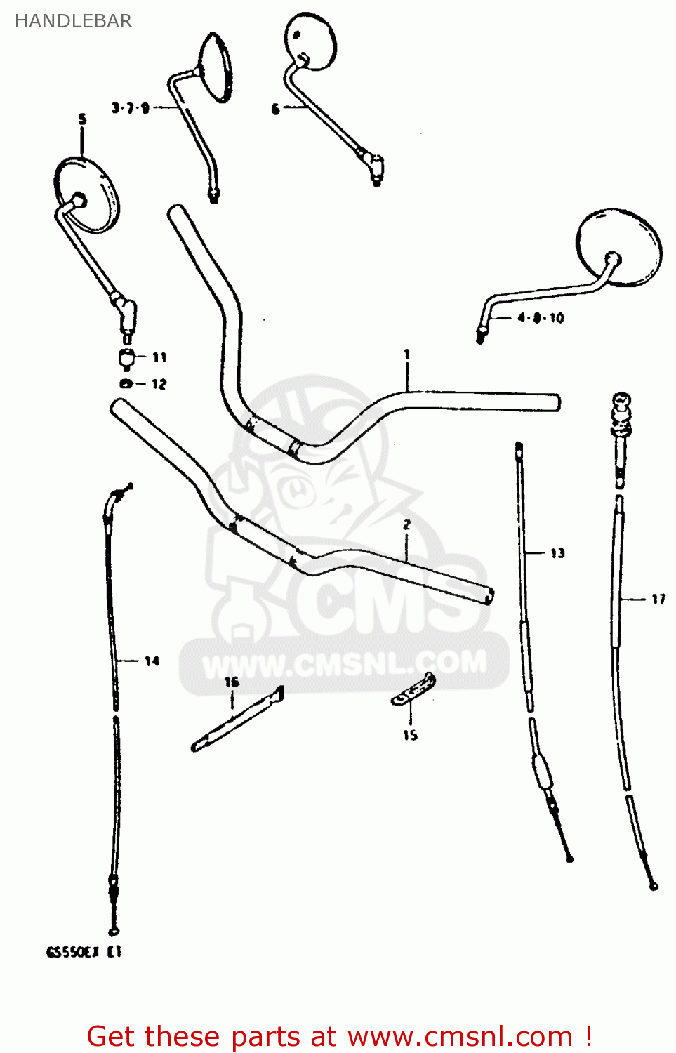 HANDLEBAR GS550 1981 (X) GENERAL EXPORT (E01)