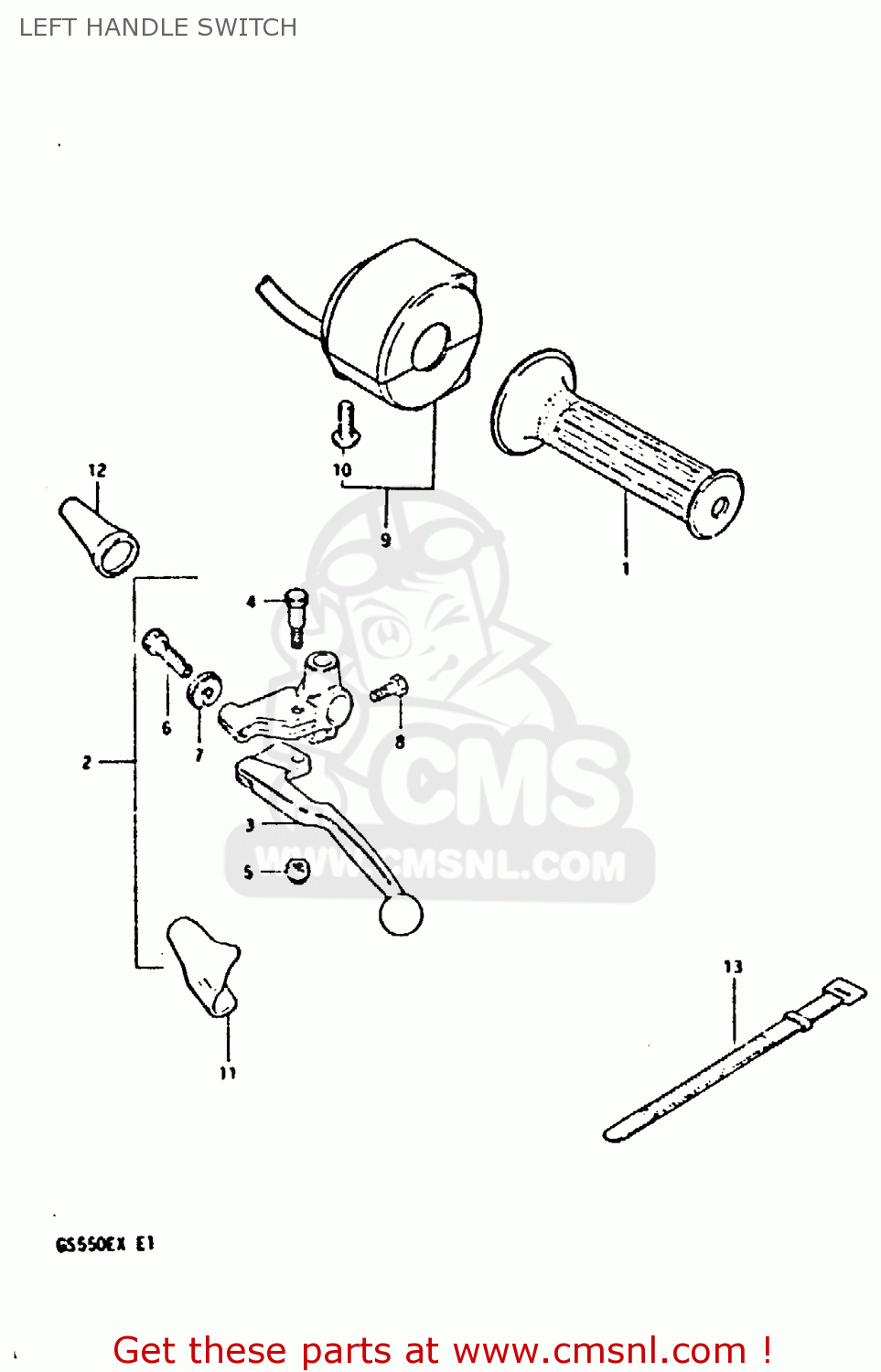 LEFT HANDLE SWITCH GS550 1981 (X) GENERAL EXPORT (E01)