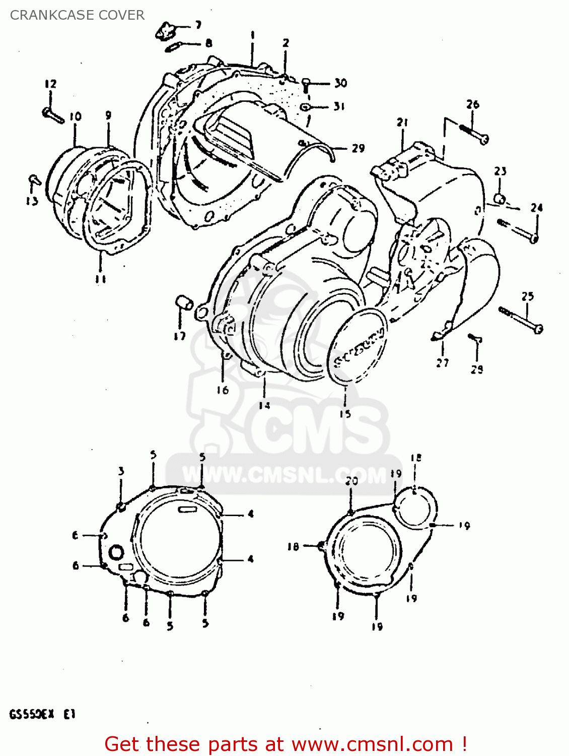 CRANKCASE COVER GS550 1981 (X) GENERAL EXPORT (E01)