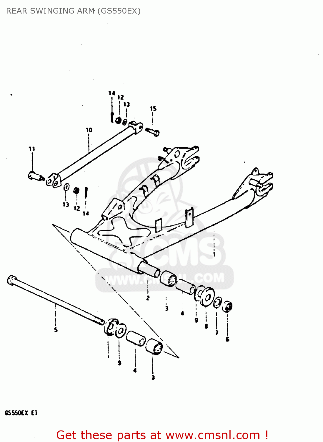 REAR SWINGING ARM (GS550EX) GS550 1981 (X) GENERAL EXPORT (E01)