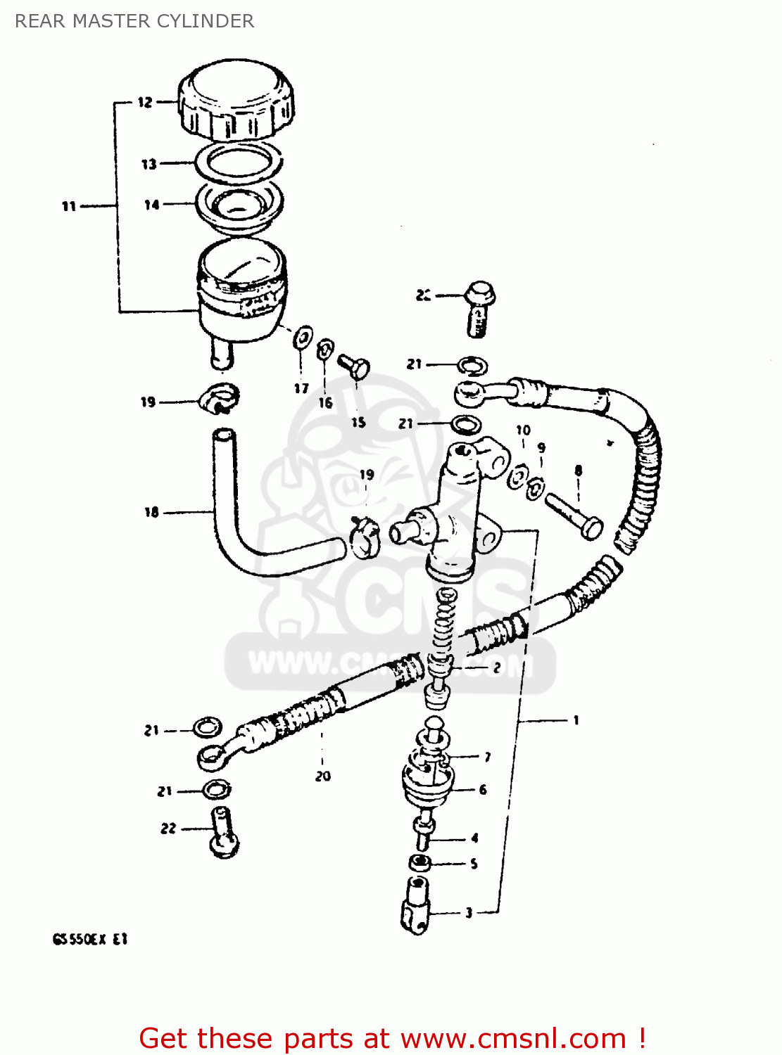 REAR MASTER CYLINDER GS550 1981 (X) GENERAL EXPORT (E01)