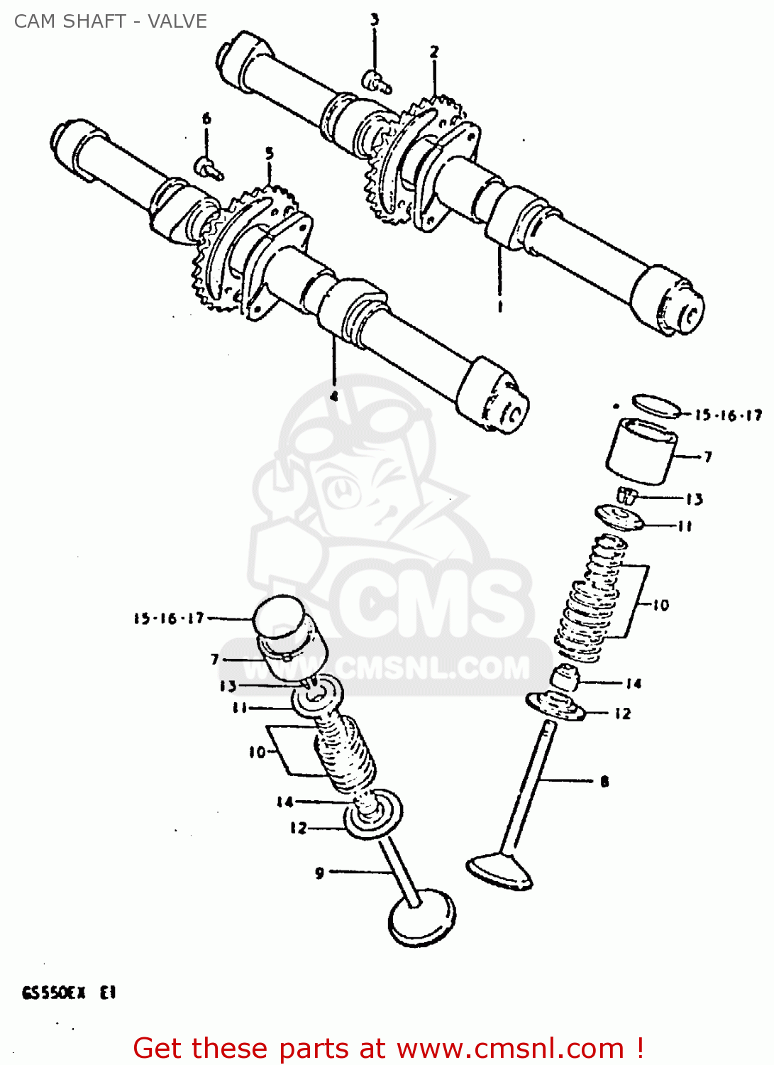 CAM SHAFT - VALVE GS550 1981 (X) GENERAL EXPORT (E01)