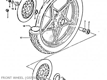 FRONT WHEEL (GS550EX) - GS550 1981 (X) GENERAL EXPORT (E01)