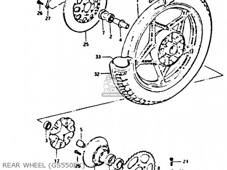 REAR WHEEL (GS550EX) - GS550 1981 (X) GENERAL EXPORT (E01)