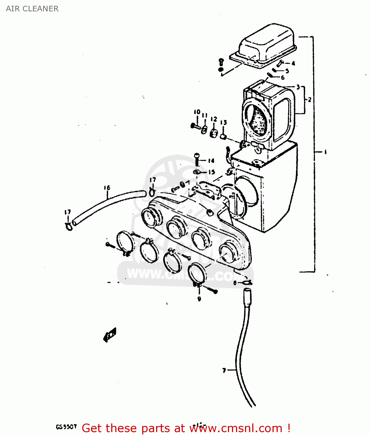 AIR CLEANER GS550D 1980 (T) (E02 E15 E22 E24 E25)