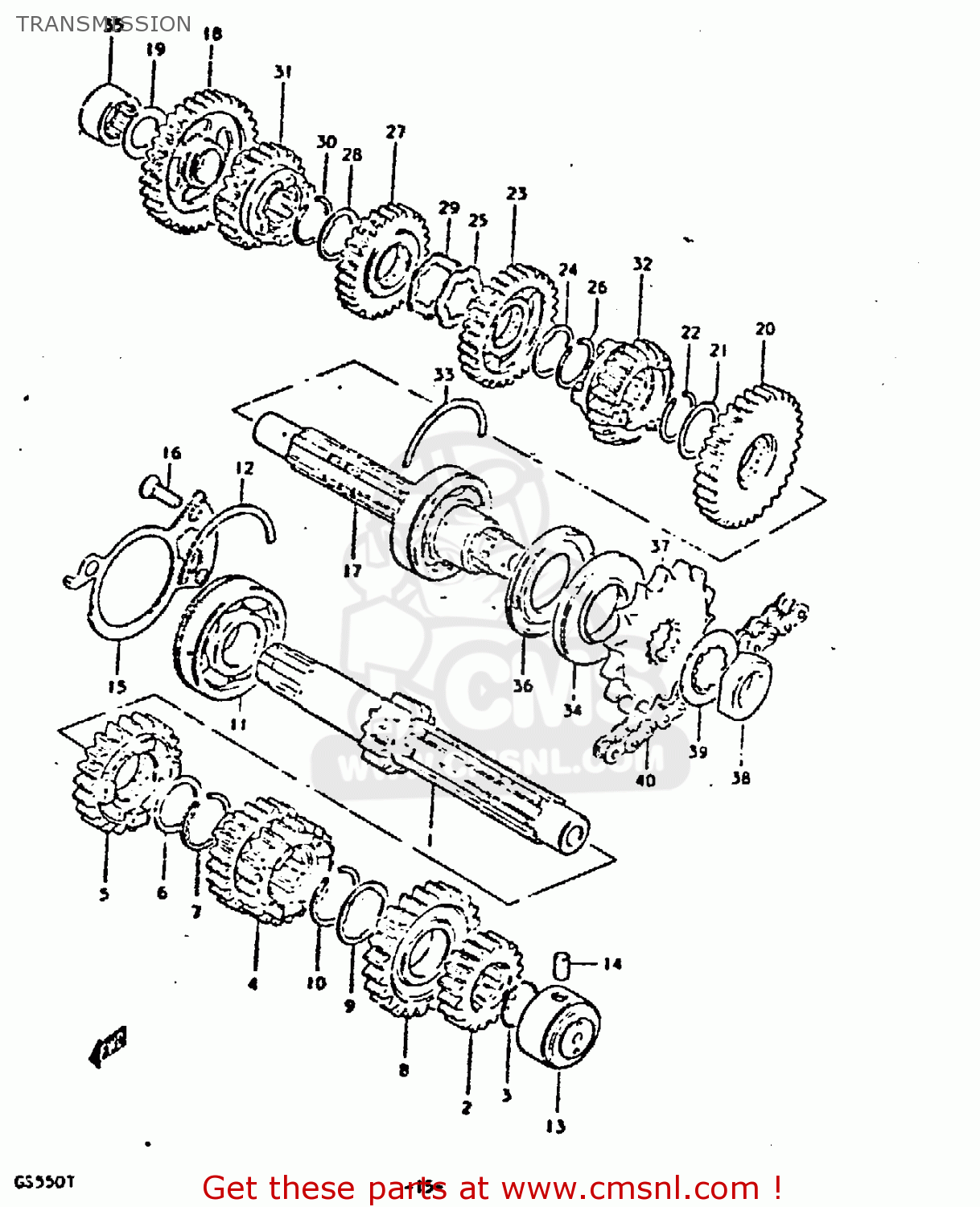 TRANSMISSION GS550D 1980 (T) (E02 E15 E22 E24 E25)