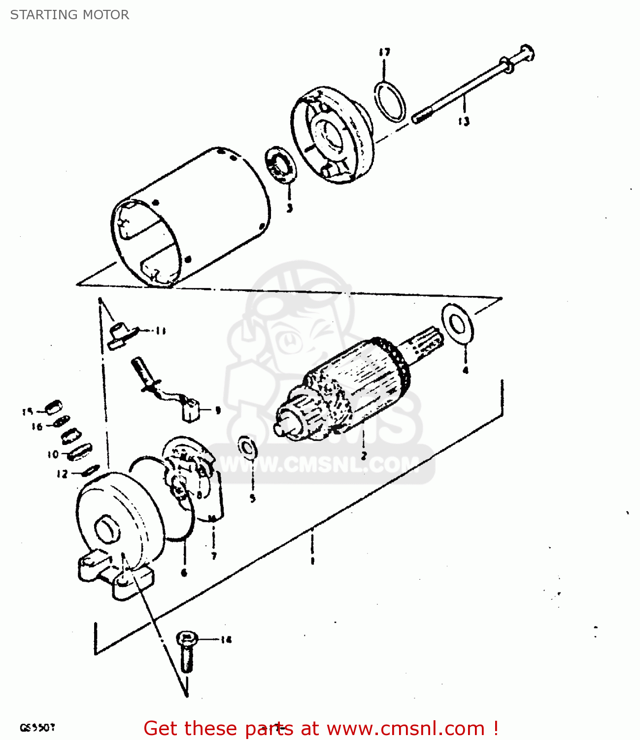 STARTING MOTOR GS550D 1980 (T) (E02 E15 E22 E24 E25)