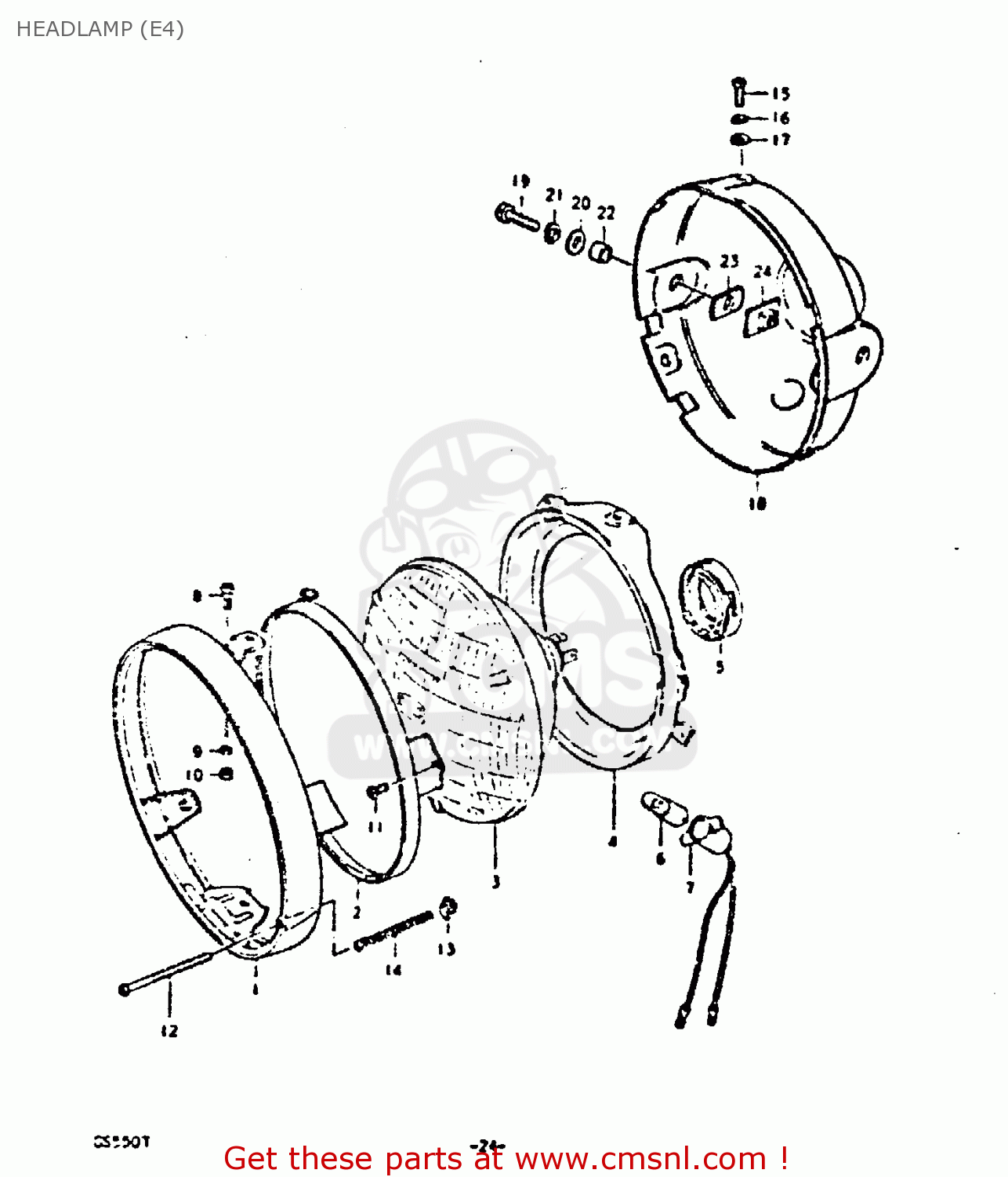 HEADLAMP (E4) GS550D 1980 (T) (E02 E15 E22 E24 E25)