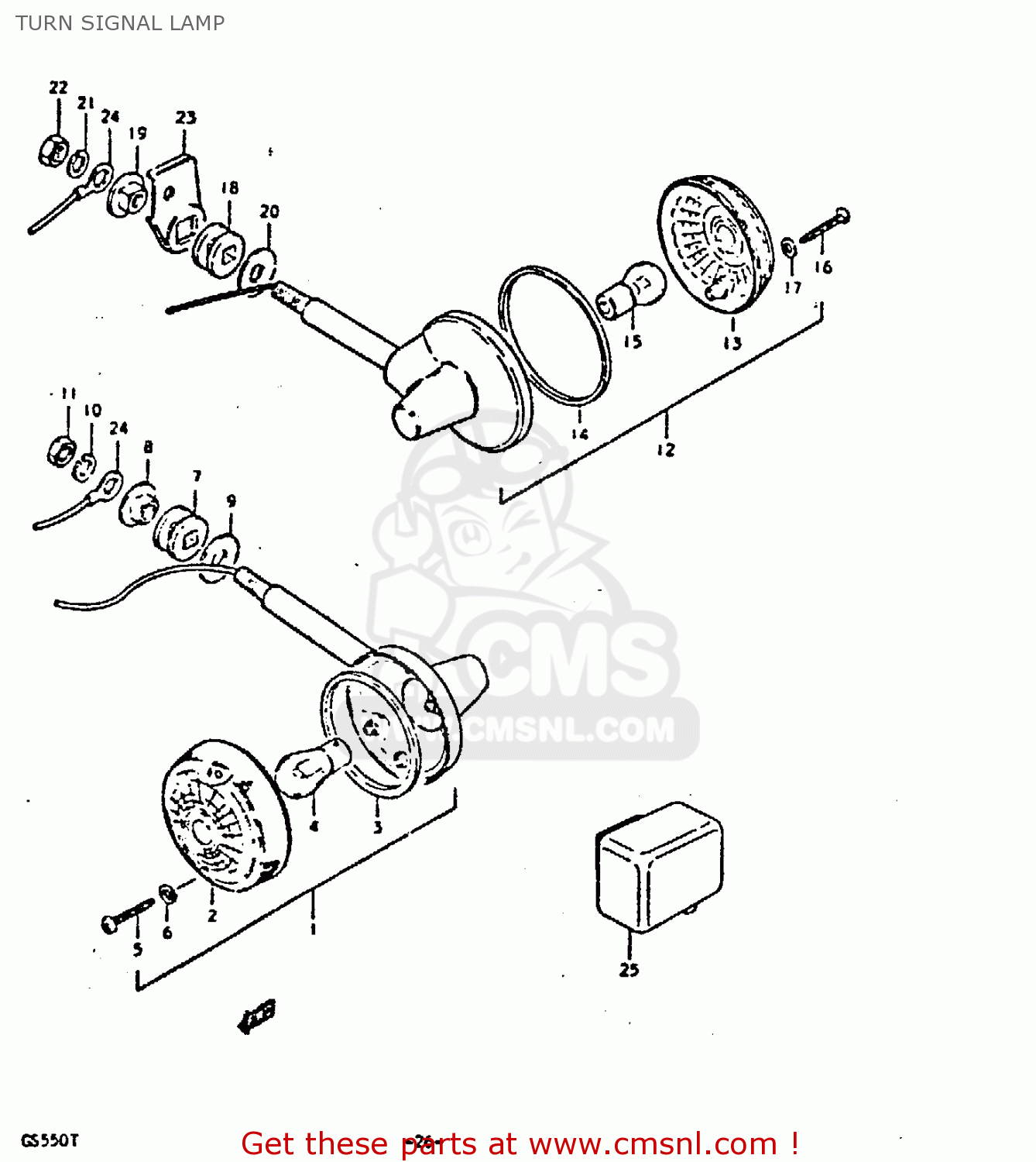 TURN SIGNAL LAMP GS550D 1980 (T) (E02 E15 E22 E24 E25)
