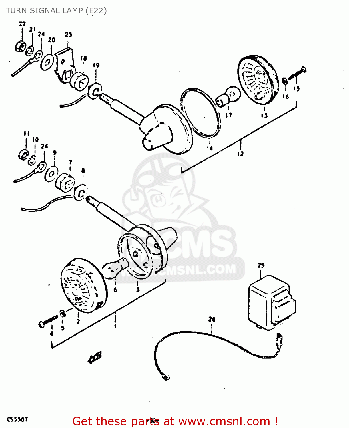 TURN SIGNAL LAMP (E22) GS550D 1980 (T) (E02 E15 E22 E24 E25)