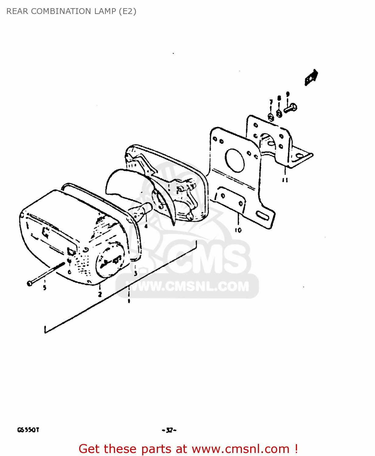 REAR COMBINATION LAMP (E2) GS550D 1980 (T) (E02 E15 E22 E24 E25)