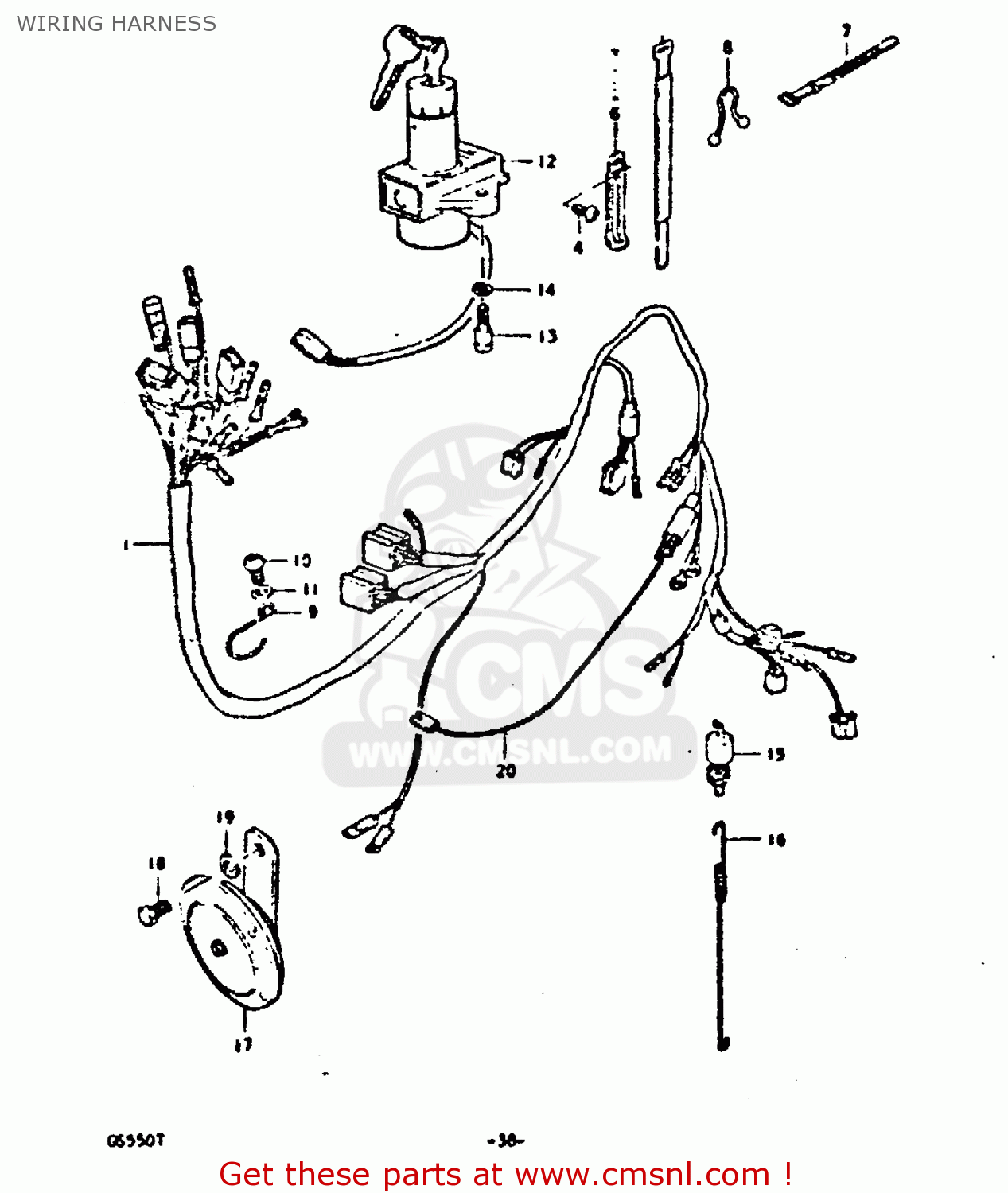 WIRING HARNESS GS550D 1980 (T) (E02 E15 E22 E24 E25)