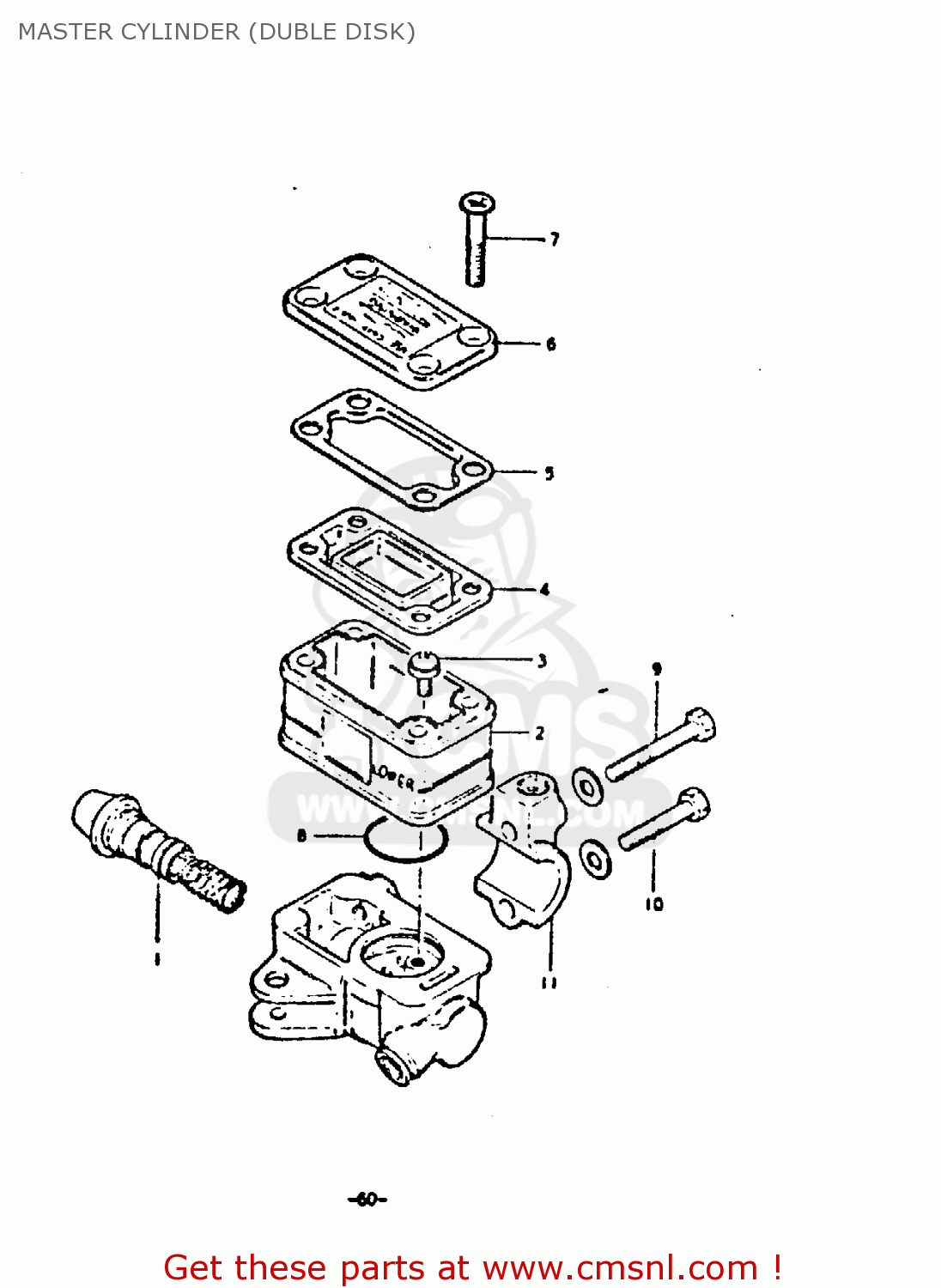 MASTER CYLINDER (DUBLE DISK) GS550D 1980 (T) (E02 E15 E22 E24 E25)