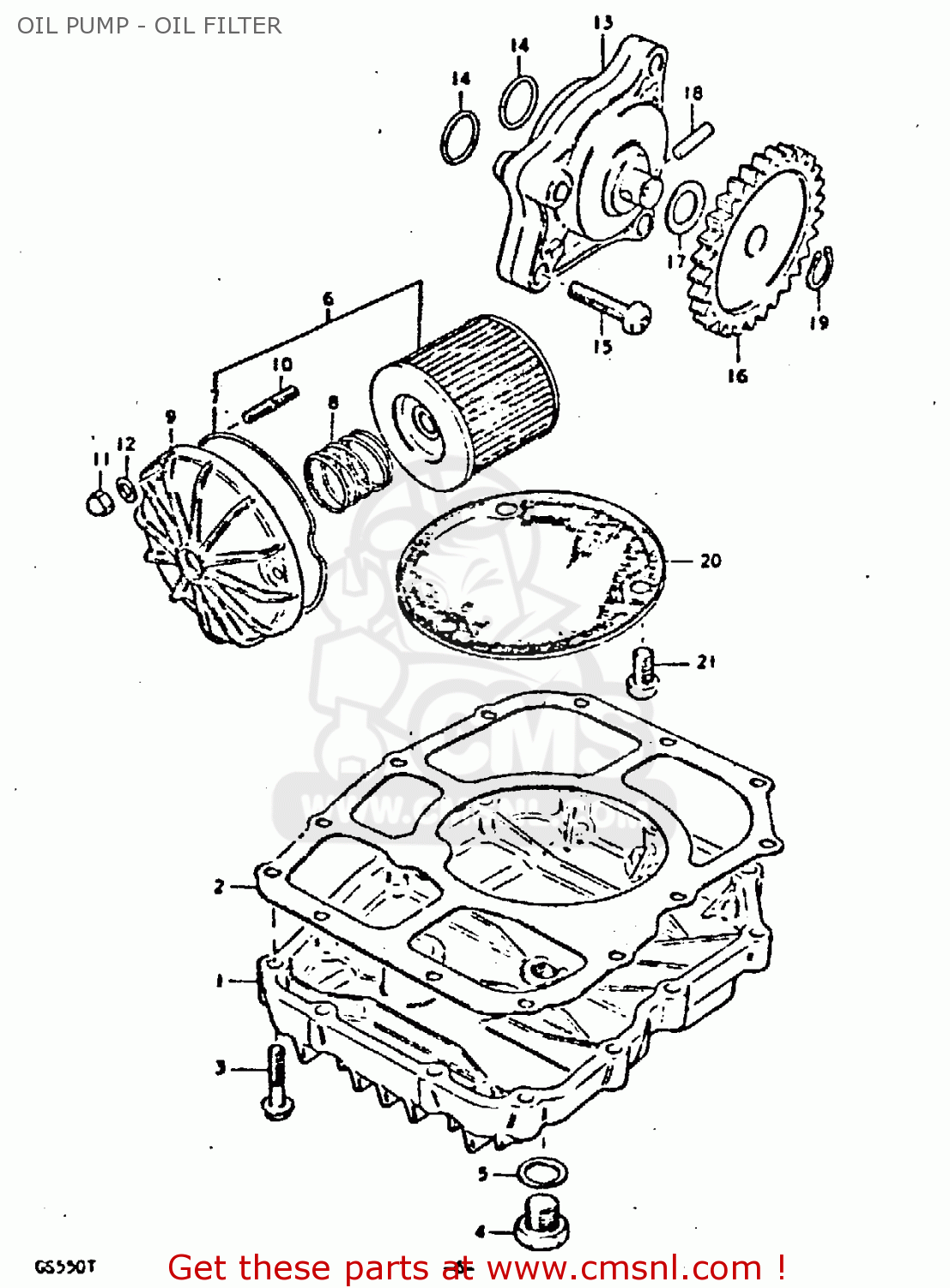 OIL PUMP - OIL FILTER GS550D 1980 (T) (E02 E15 E22 E24 E25)