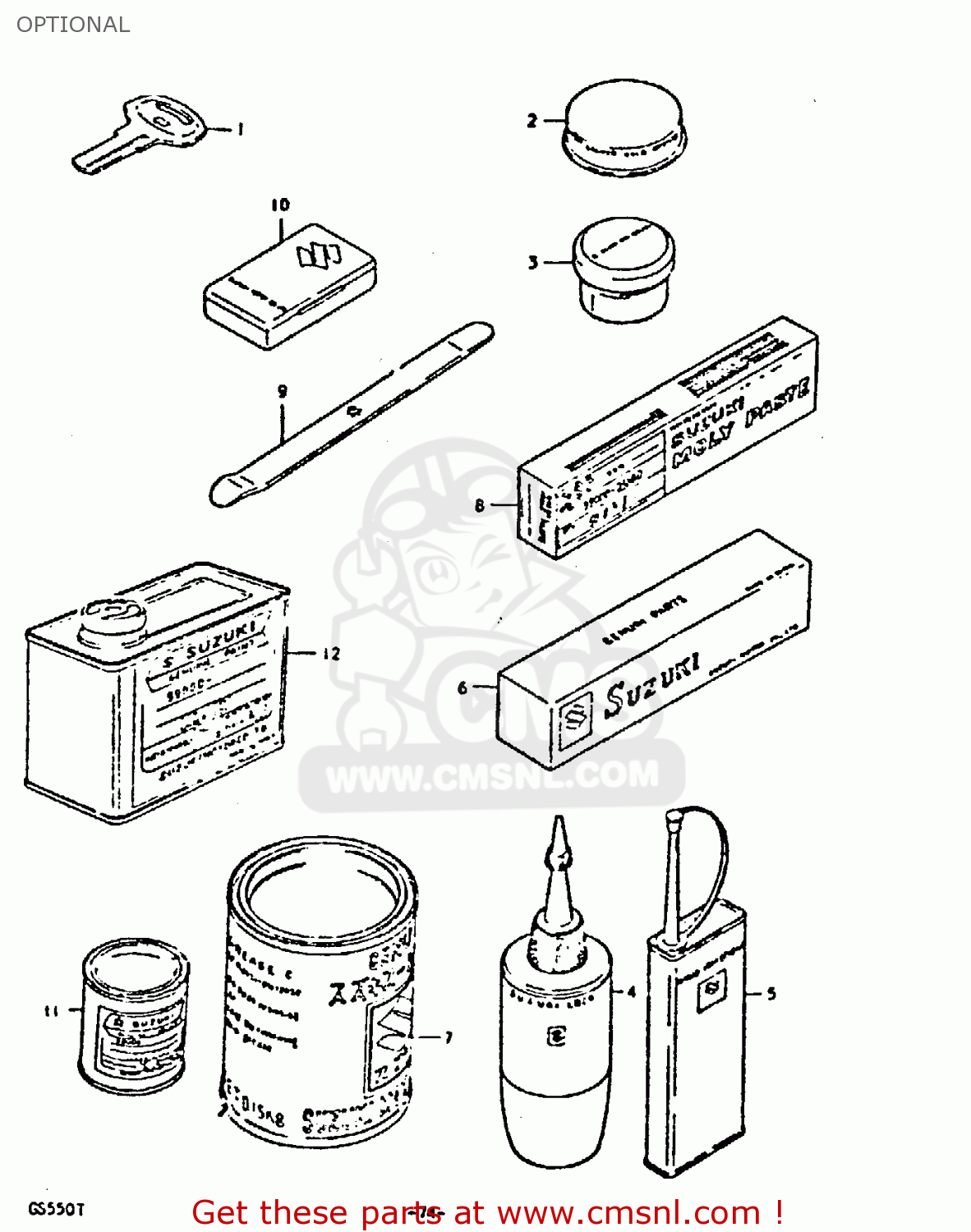 OPTIONAL GS550D 1980 (T) (E02 E15 E22 E24 E25)