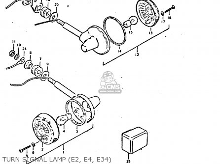 TURN SIGNAL LAMP (E2, E4, E34) - GS550D 1980 (T) (E02 E15 E22 E24 E25)