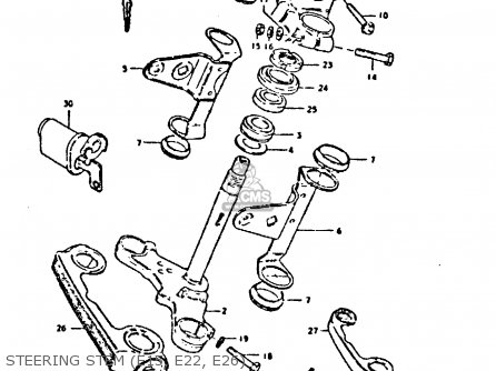 STEERING STEM (E15, E22, E26) - GS550D 1980 (T) (E02 E15 E22 E24 E25)