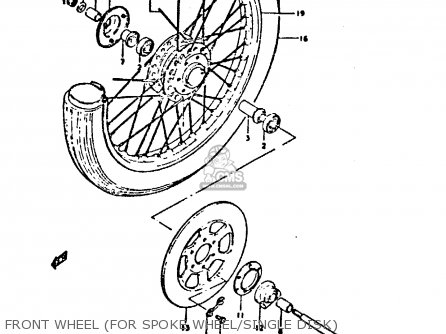 FRONT WHEEL (FOR SPOKE WHEEL/SINGLE DISK) - GS550D 1980 (T) (E02 E15 E22 E24 E25)