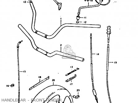 HANDLEBAR - FRONT FENDER - GS550D 1980 (T) (E02 E15 E22 E24 E25)