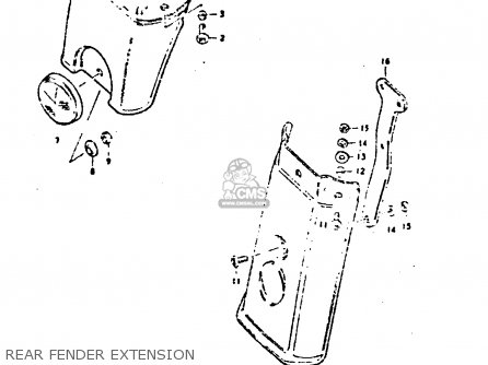 REAR FENDER EXTENSION - GS550D 1980 (T) (E02 E15 E22 E24 E25)