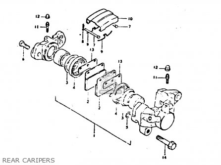 REAR CARIPERS - GS550D 1980 (T) (E02 E15 E22 E24 E25)