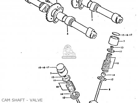 CAM SHAFT - VALVE - GS550D 1980 (T) (E02 E15 E22 E24 E25)