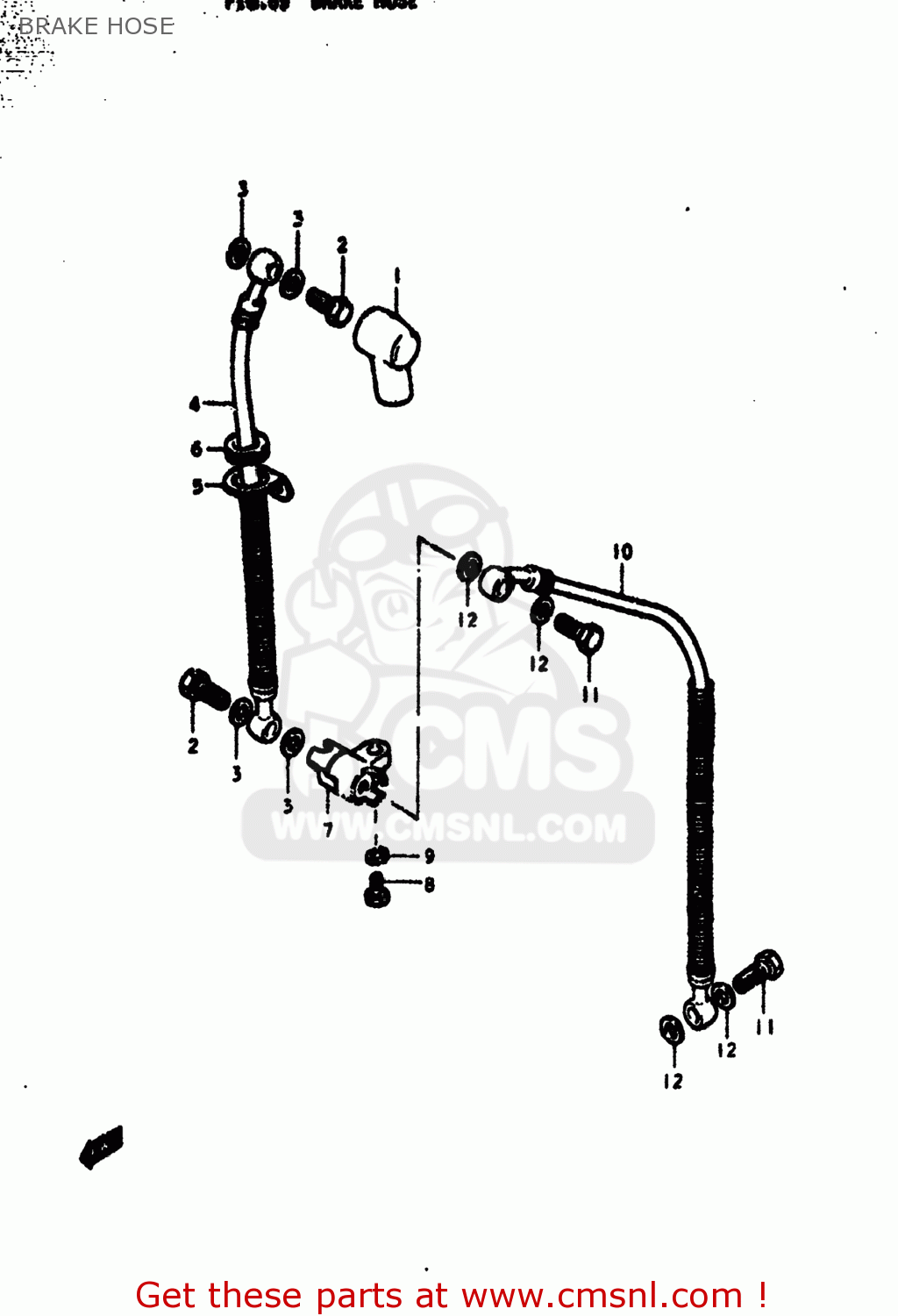 BRAKE HOSE GS550E 1977 (B) USA (E03)