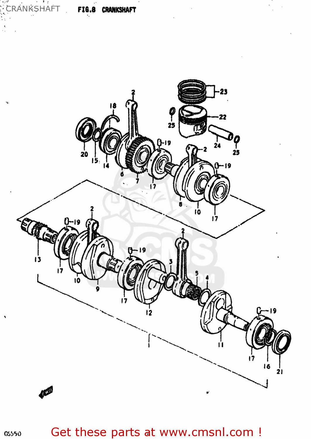 CRANKSHAFT GS550E 1977 (B) USA (E03)