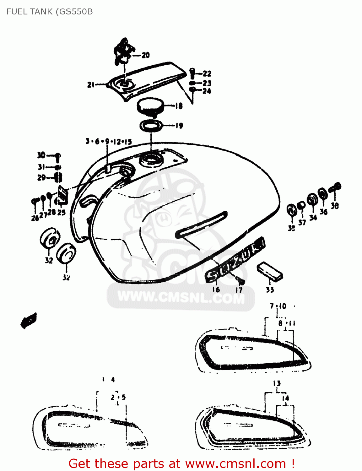 FUEL TANK (GS550B GS550E 1977 (B) USA (E03)