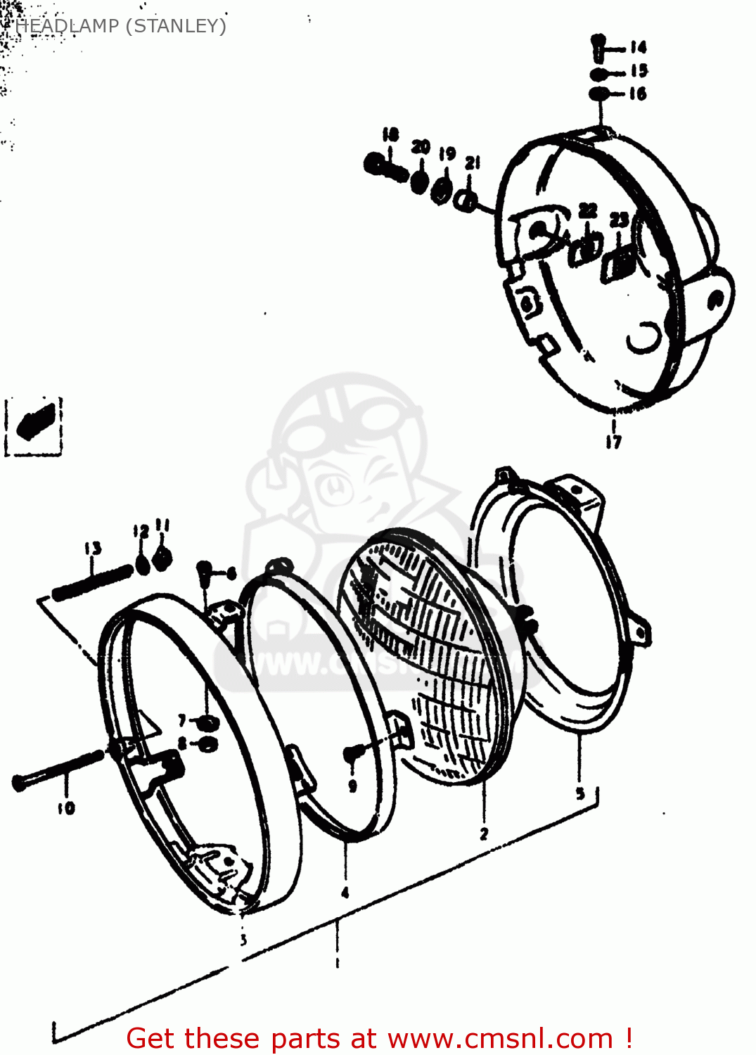 HEADLAMP (STANLEY) GS550E 1977 (B) USA (E03)
