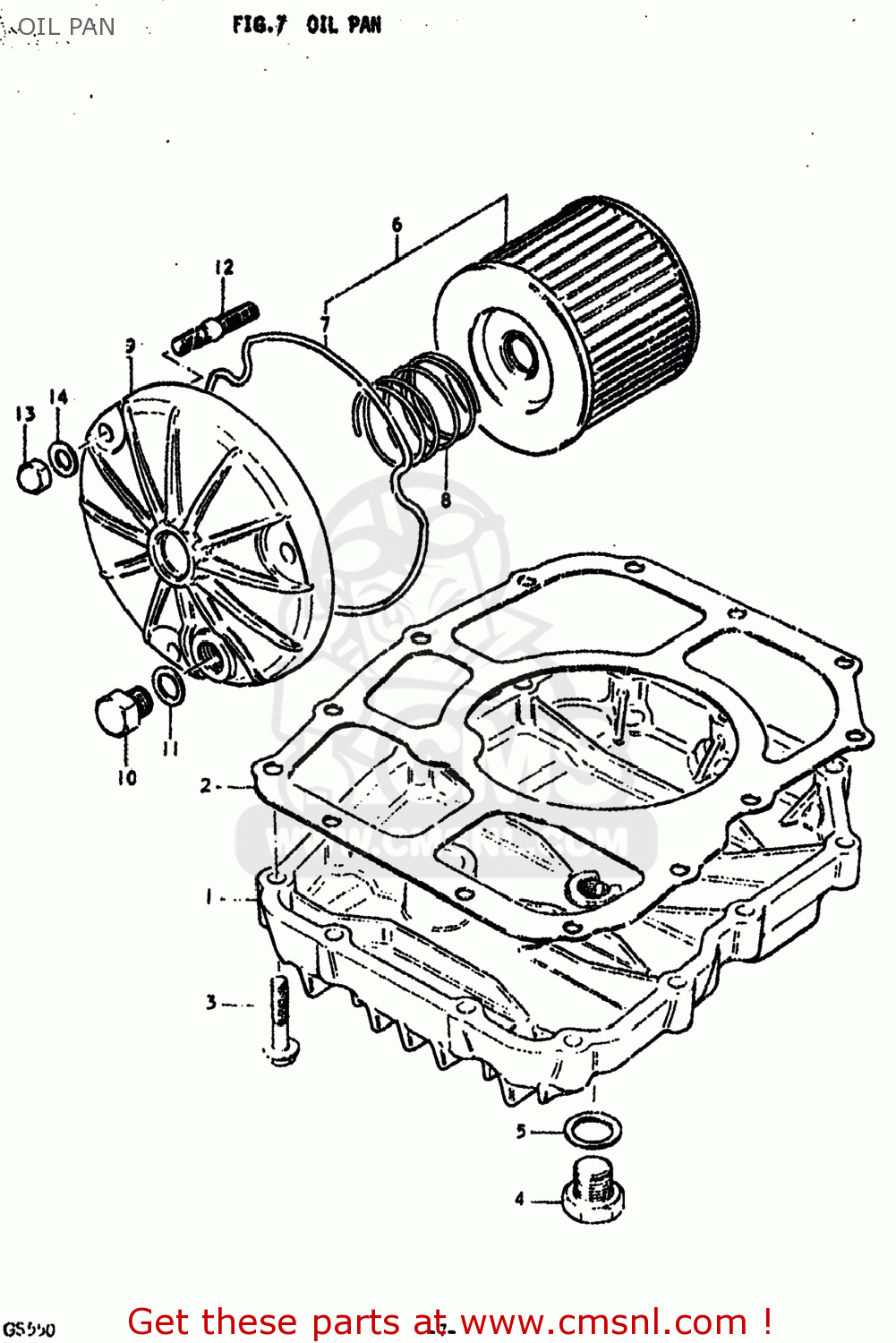 OIL PAN GS550E 1977 (B) USA (E03)
