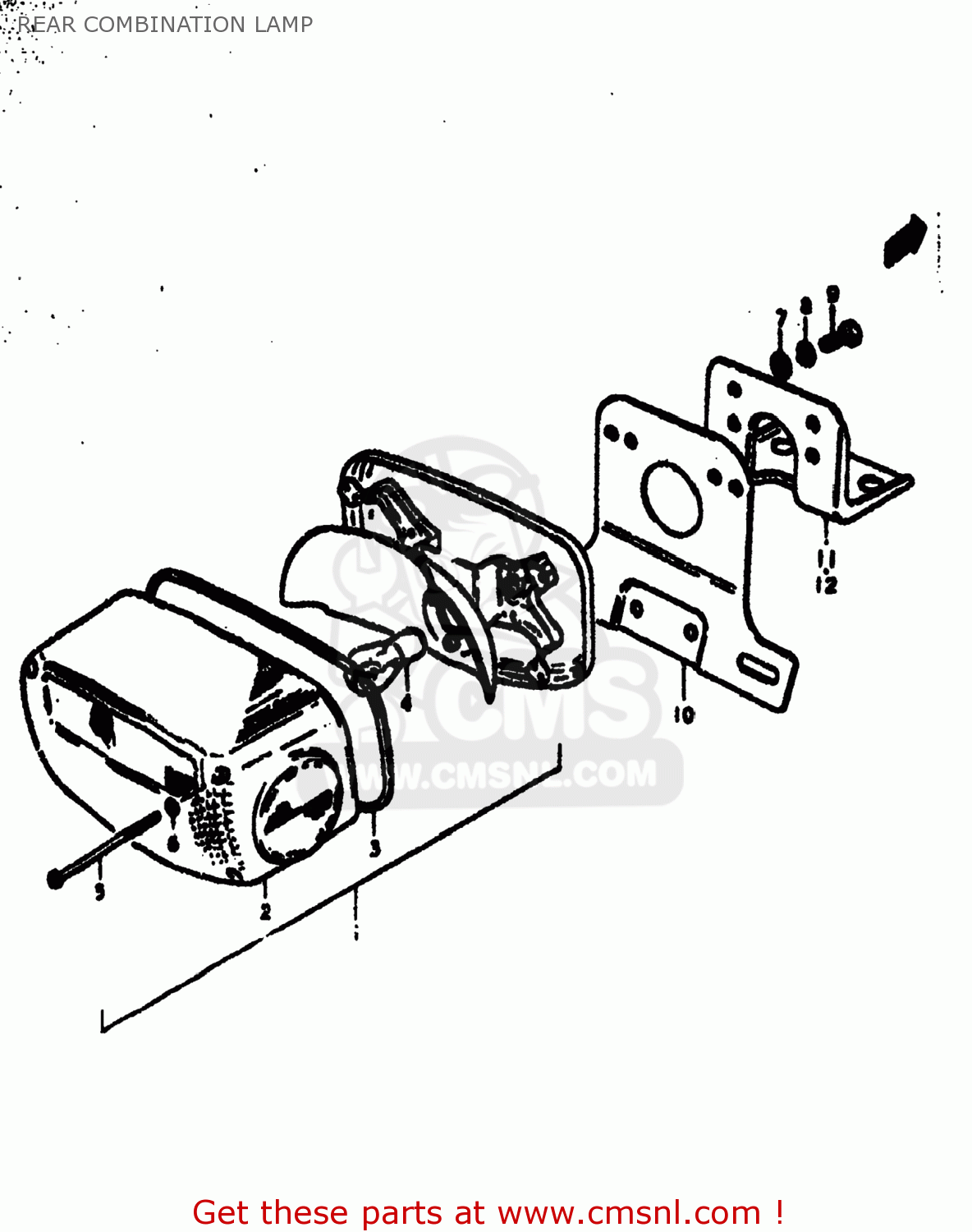 REAR COMBINATION LAMP GS550E 1977 (B) USA (E03)