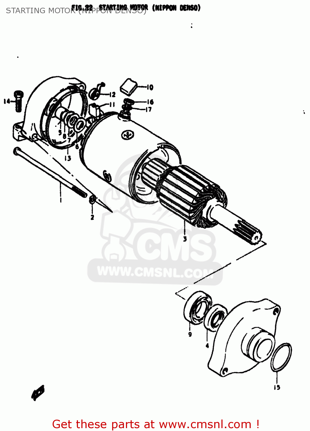 STARTING MOTOR (NIPPON DENSO) GS550E 1977 (B) USA (E03)