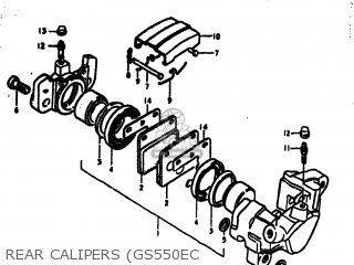REAR CALIPERS (GS550EC - GS550E 1977 (B) USA (E03)