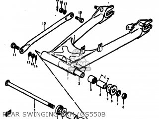 REAR SWINGING ARM (GS550B - GS550E 1977 (B) USA (E03)