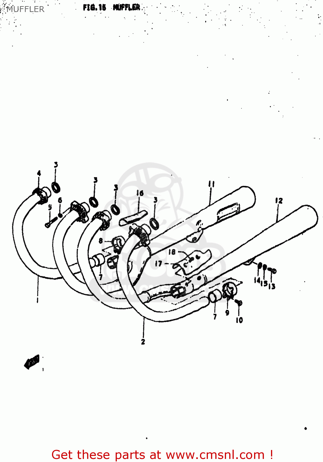 MUFFLER GS550E 1978 (C) USA (E03)