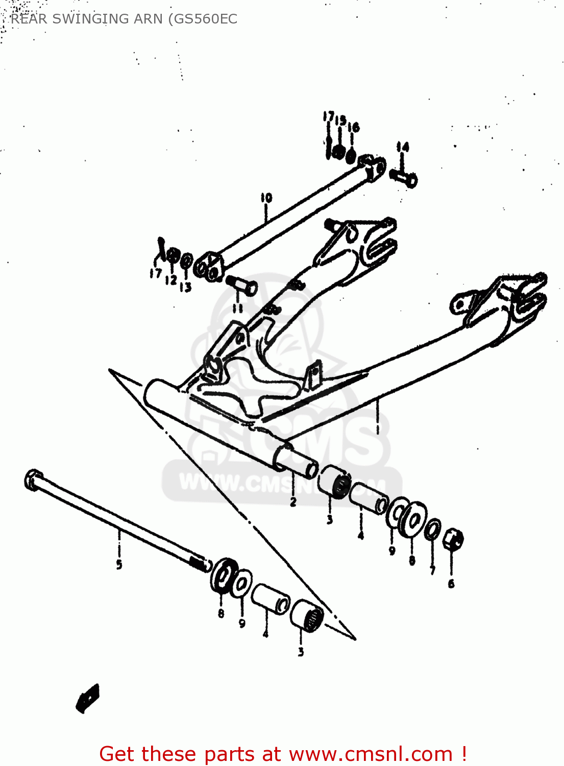 REAR SWINGING ARN (GS560EC GS550E 1978 (C) USA (E03)