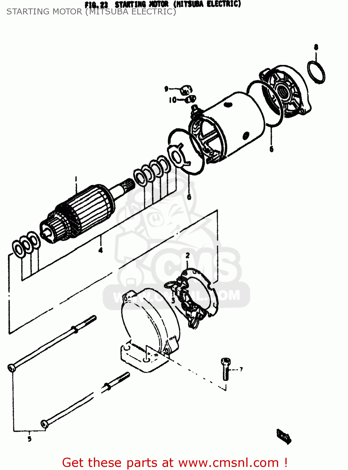 STARTING MOTOR (MITSUBA ELECTRIC) GS550E 1978 (C) USA (E03)