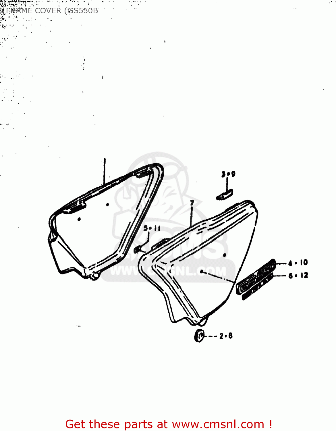 Suzuki GS550E 1979 (N) USA (E03) FRAME COVER (GS550B - buy original ...