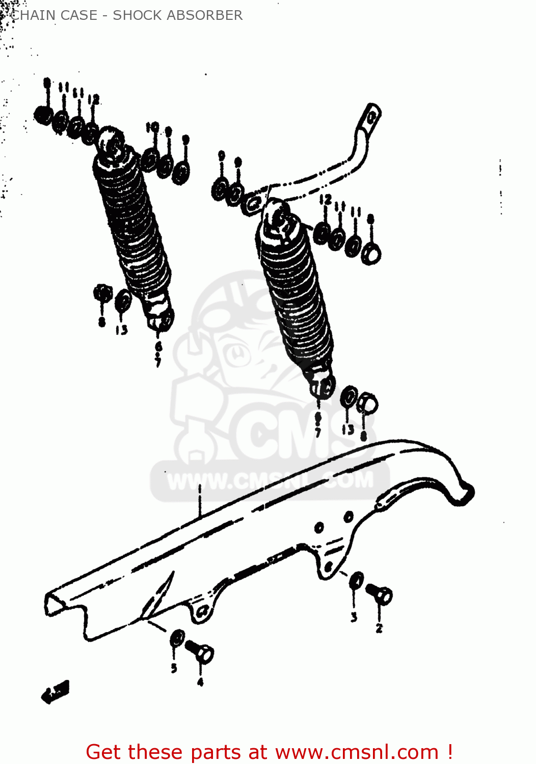CHAIN CASE - SHOCK ABSORBER GS550E 1979 (N) USA (E03)