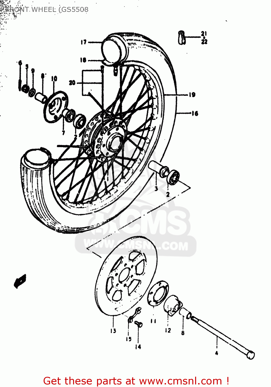 FRONT WHEEL (GS5508 GS550E 1979 (N) USA (E03)