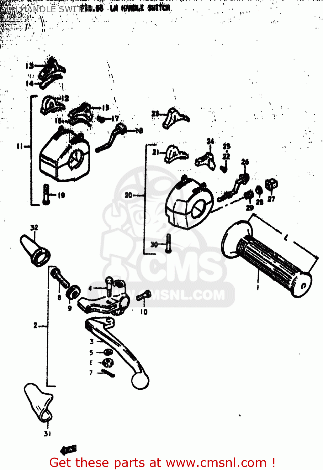LH HANDLE SWITCH GS550E 1979 (N) USA (E03)